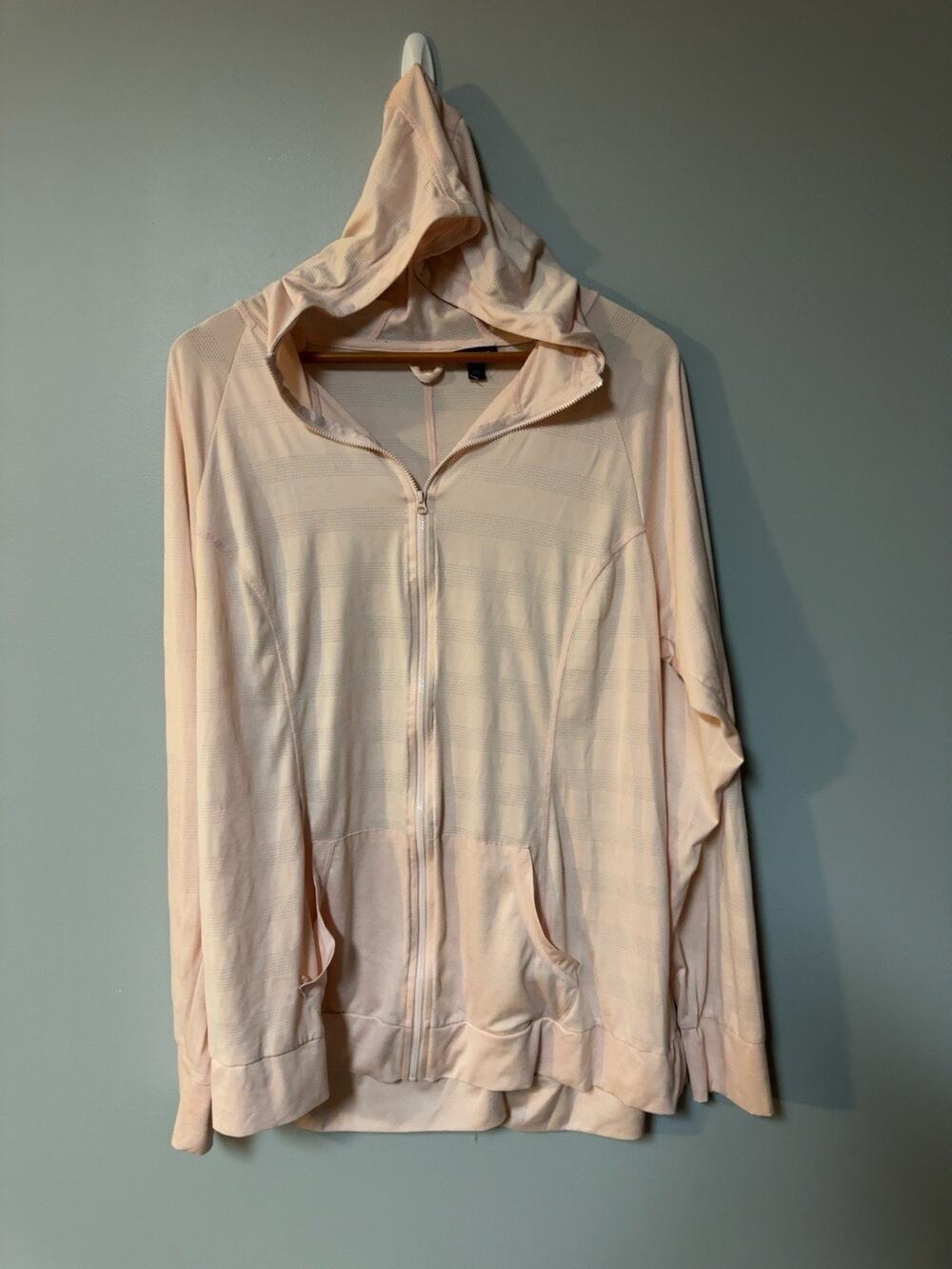 Torrid Size 3 Blush Pink Active Full Zip Hooded Jacket Hoodie 3X 22 24 EUC